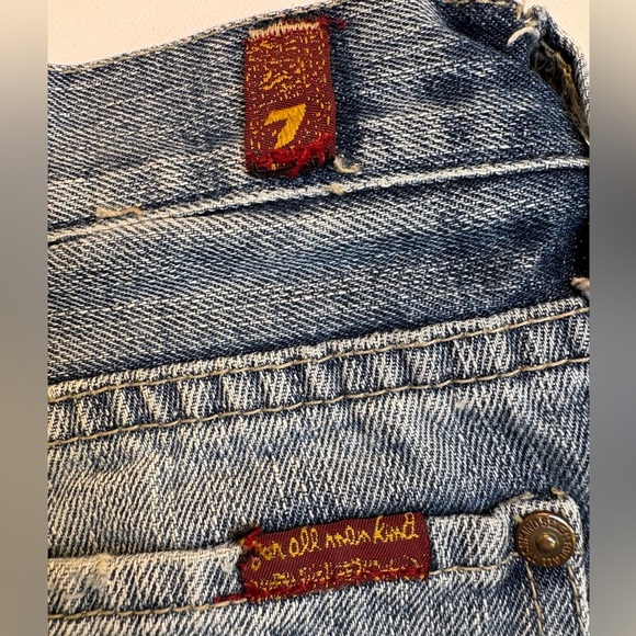 Vintage Y2K 7 For All Mankind Dojo Capri Jeans Size 28 Low Rise - Picture 6 of 7